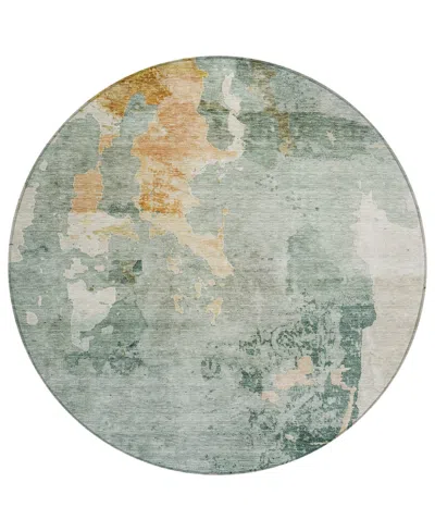 Addison Chantille Machine Washable Acn1157 8'x8' Round Area Rug In Mint