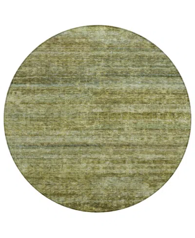 Addison Chantille Machine Washable Acn1166 8'x8' Round Area Rug In Olive