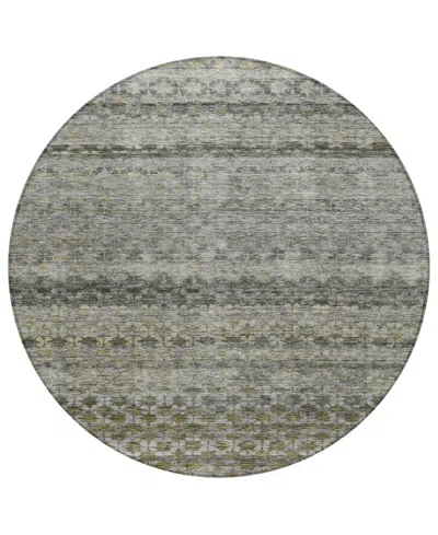 Addison Chantille Machine Washable Acn1168 8'x8' Round Area Rug In Charcoal