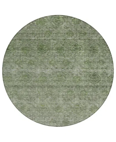 Addison Chantille Machine Washable Acn1170 8'x8' Round Area Rug In Olive
