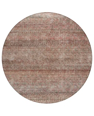 Addison Chantille Machine Washable Acn1174 8'x8' Round Area Rug In Coral