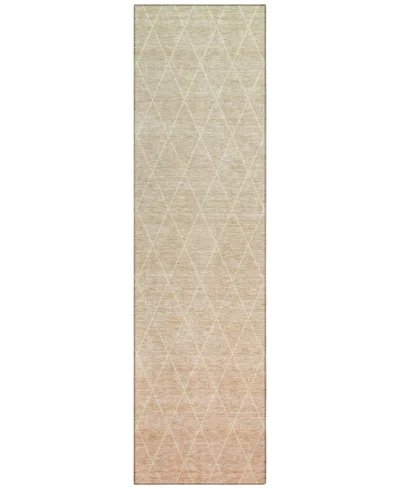 Addison Chantille Machine Washable Acn1175 2'3"x7'6" Runner Area Rug In Salmon