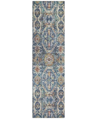 Addison Chantille Machine Washable Acn1181 2'3"x7'6" Runner Area Rug In Denim