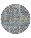 Addison Chantille Machine Washable Acn1181 8'x8' Round Area Rug In Denim