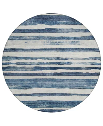 Addison Chantille Machine Washable Acn1191 8'x8' Round Area Rug In Denim