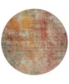 Addison Chantille Machine Washable Acn1213 8'x8' Round Area Rug In Tan