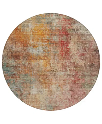 Addison Chantille Machine Washable Acn1213 8'x8' Round Area Rug In Tan