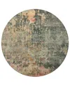 Addison Chantille Machine Washable Acn1214 8'x8' Round Area Rug In Sage
