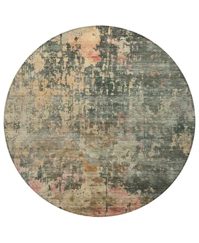 Addison Chantille Machine Washable Acn1214 8'x8' Round Area Rug In Sage