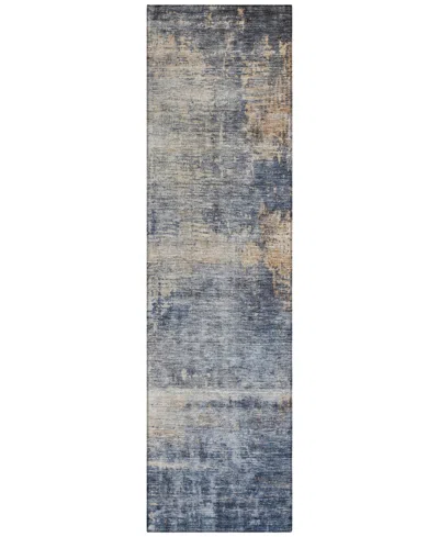 Addison Chantille Machine Washable Acn1217 2'3"x7'6" Runner Area Rug In Denim