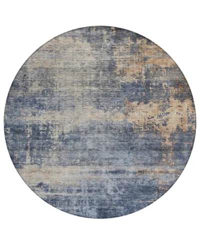 Addison Chantille Machine Washable Acn1217 8'x8' Round Area Rug In Denim