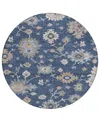 Addison Chantille Machine Washable Acn1218 8'x8' Round Area Rug In Navy
