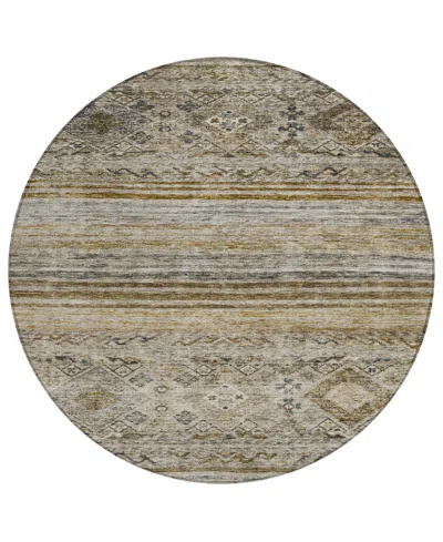 Addison Chantille Machine Washable Acn1219 8'x8' Round Area Rug In Brown