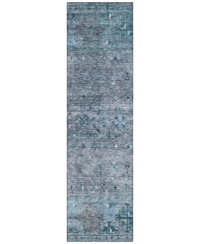 Addison Chantille Machine Washable Acn1220 2'3"x7'6" Runner Area Rug In Blue