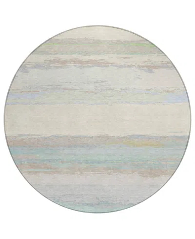 Addison Chantille Machine Washable Acn1283 8'x8' Round Area Rug In White