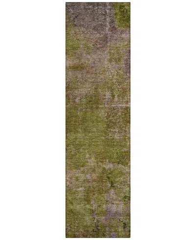 Addison Chantille Machine Washable Acn1288 2'3"x7'6" Runner Area Rug In Green
