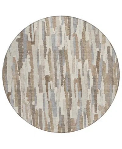 Addison Chantille Machine Washable Acn1316 8'x8' Round Area Rug In White