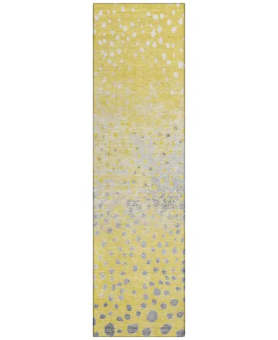 Addison Chantille Machine Washable Acn1370 2'3"x7'6" Runner Area Rug In Yellow