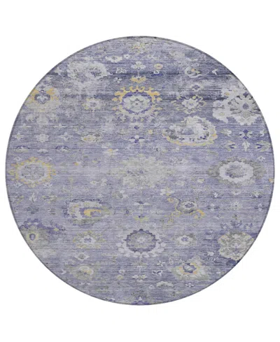 Addison Chantille Machine Washable Acn1372 8'x8' Round Area Rug In Purple