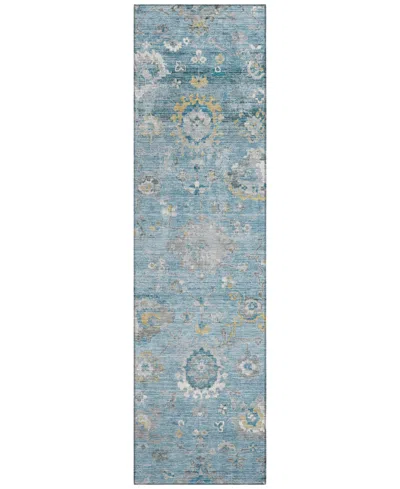 Addison Chantille Machine Washable Acn1373 2'3"x7'6" Runner Area Rug In Blue