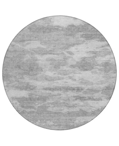 Addison Chantille Machine Washable Acn1397 8'x8' Round Area Rug In Silver