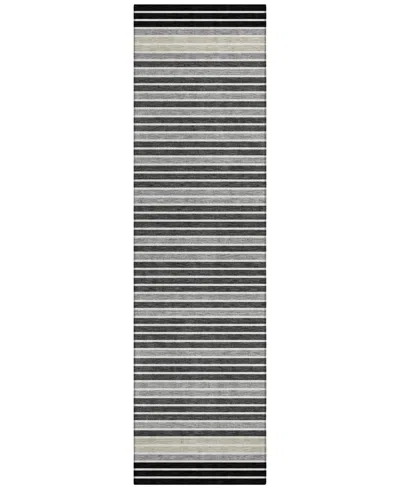 Addison Chantille Machine Washable Acn1399 2'3"x7'6" Runner Area Rug In Black