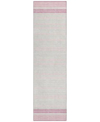 Addison Chantille Machine Washable Acn1405 2'3"x7'6" Runner Area Rug In Pink