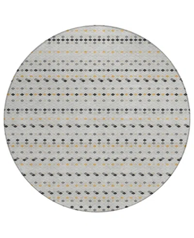 Addison Chantille Machine Washable Acn1417 8'x8' Round Area Rug In Silver