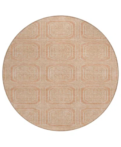 Addison Chantille Machine Washable Acn1460 8'x8' Round Area Rug In Orange