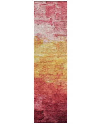 Addison Chantille Machine Washable Acn1465 2'3"x7'6" Runner Area Rug In Pink