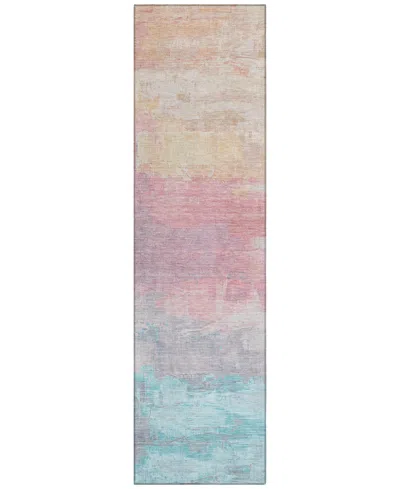 Addison Chantille Machine Washable Acn1480 2'3"x7'6" Runner Area Rug In Pink