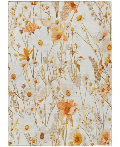 Addison Chantille Machine Washable Acn1500 5'x7'6" Area Rug In White