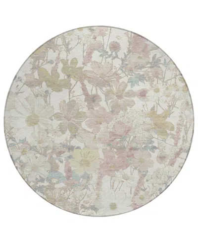 Addison Chantille Machine Washable Acn1508 8'x8' Round Area Rug In White