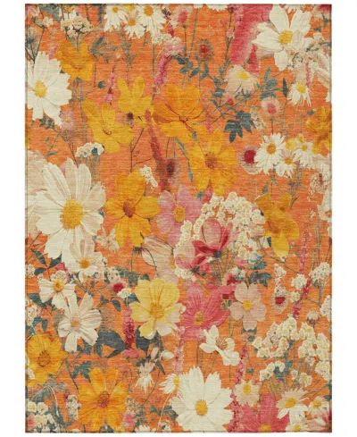 Addison Chantille Machine Washable Acn1510 5'x7'6" Area Rug In Orange