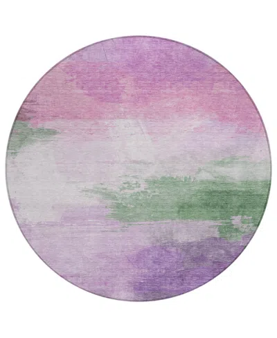 Addison Chantille Machine Washable Acn1519 8'x8' Round Area Rug In Purple