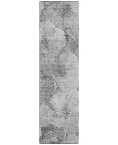 Addison Chantille Machine Washable Acn1542 2'3"x7'6" Runner Area Rug In Gray