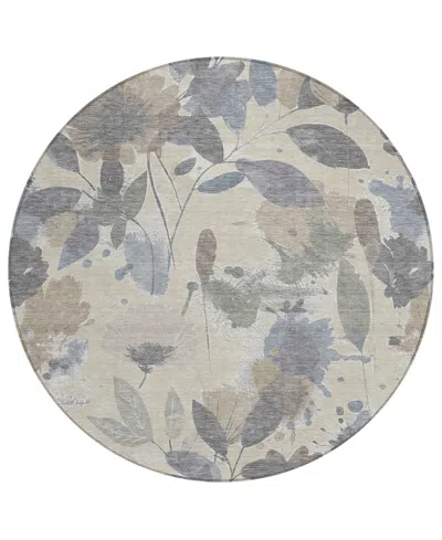 Addison Chantille Machine Washable Acn1549 8'x8' Round Area Rug In Sand