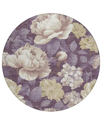 Addison Chantille Machine Washable Acn1561 8'x8' Round Area Rug In Sand