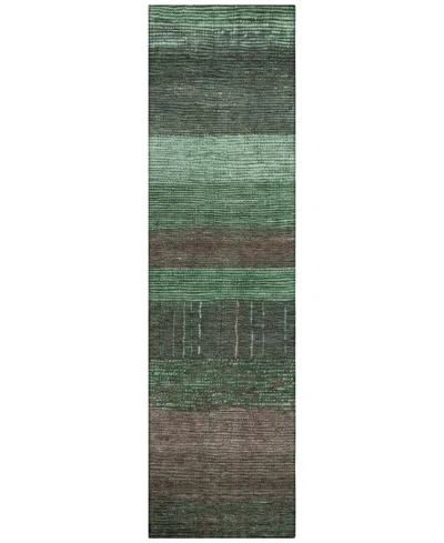 Addison Chantille Machine Washable Acn1569 2'3"x7'6" Runner Area Rug In Green