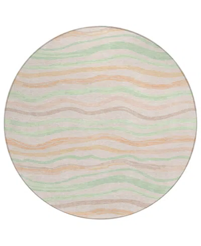 Addison Chantille Machine Washable Acn1585 8'x8' Round Area Rug In Orange