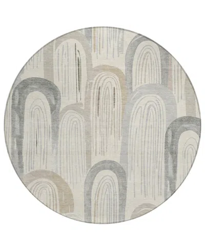 Addison Chantille Machine Washable Acn1589 8'x8' Round Area Rug In Sand