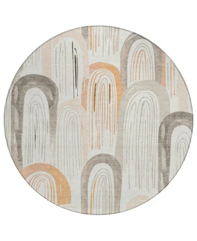 Addison Chantille Machine Washable Acn1591 8'x8' Round Area Rug In White