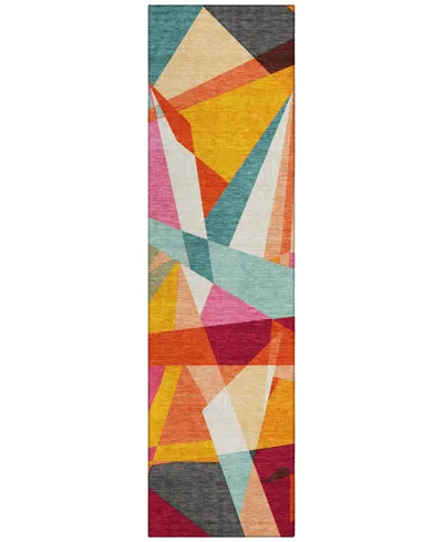 Addison Chantille Machine Washable Acn1611 2'3"x7'6" Runner Area Rug In Orange