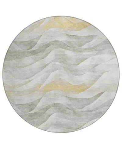 Addison Chantille Machine Washable Acn1622 8'x8' Round Area Rug In Silver