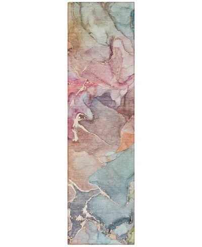 Addison Chantille Machine Washable Acn500 2'3x7'6 Runner Area Rug In Blue