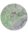 Addison Chantille Machine Washable Acn500 8'x8' Round Area Rug In Green