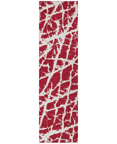 Addison Chantille Machine Washable Acn501 2'3x7'6 Runner Area Rug In Red