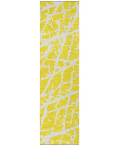 Addison Chantille Machine Washable Acn501 2'3x7'6 Runner Area Rug In Yellow