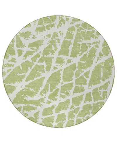 Addison Chantille Machine Washable Acn501 8'x8' Round Area Rug In Lime
