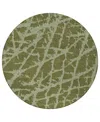 Addison Chantille Machine Washable Acn501 8'x8' Round Area Rug In Olive